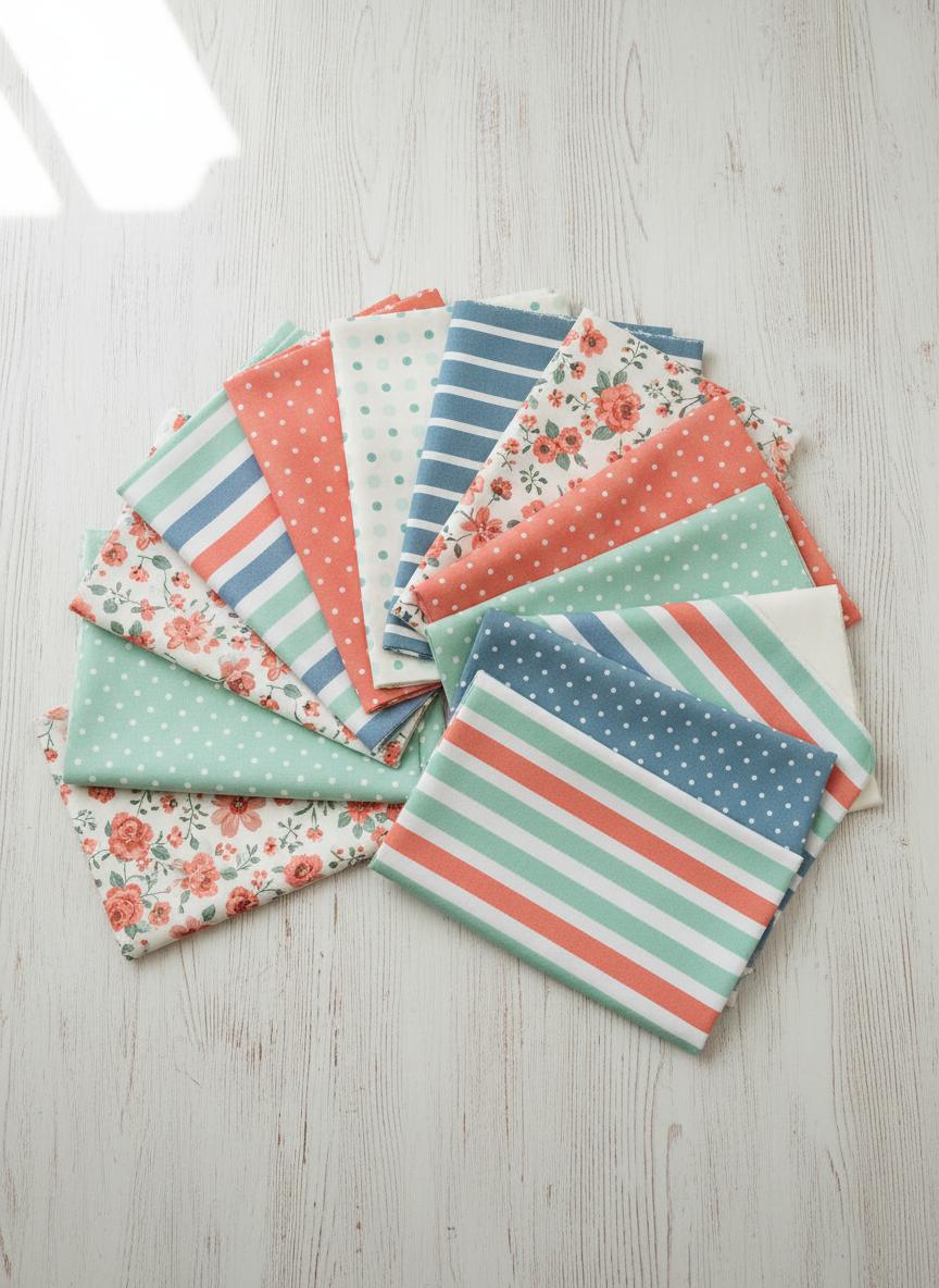 Beautiful cotton fabric fat quarters in various patterns